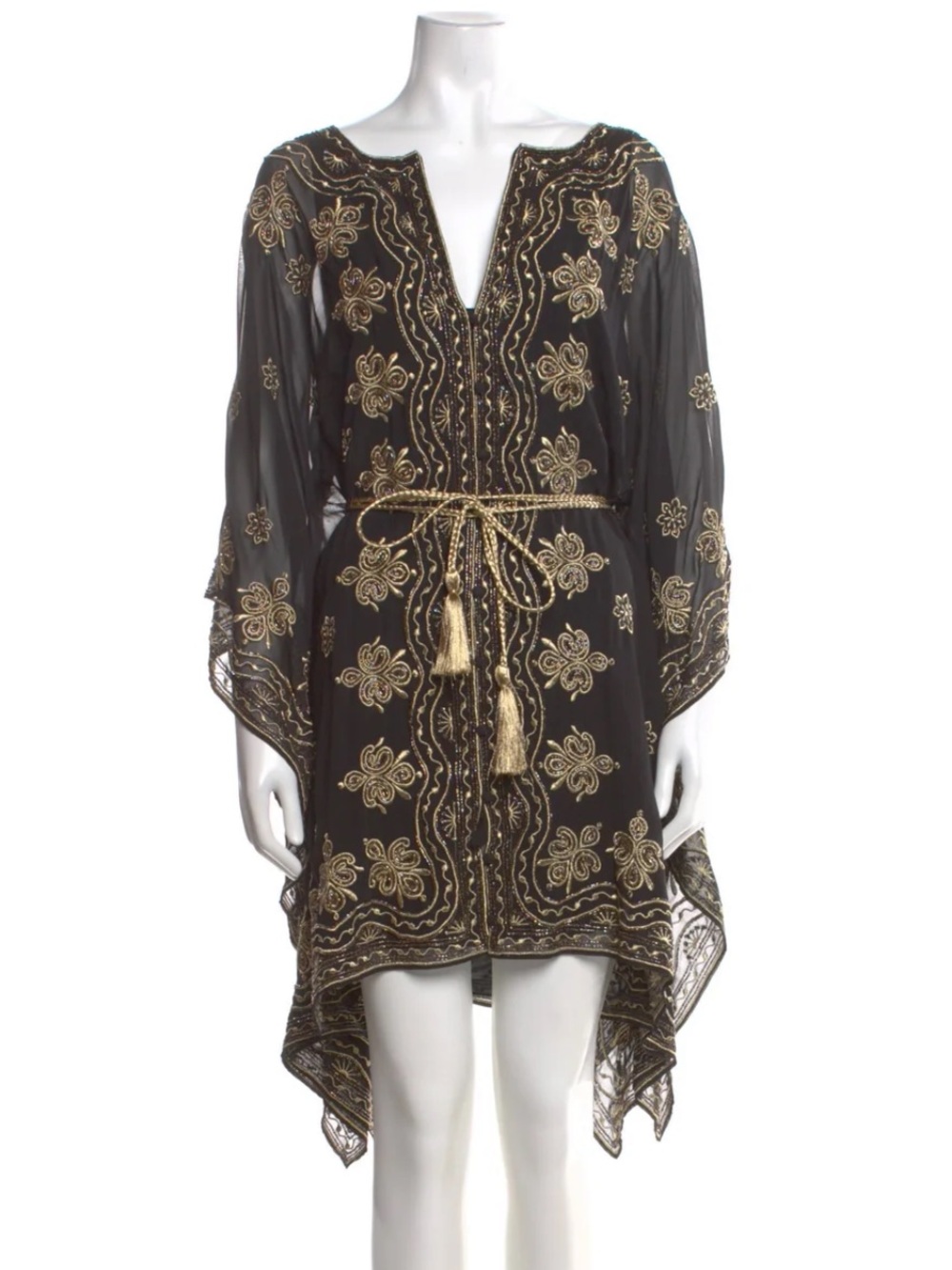 Alice + Olivia Black Tunic with Gold Embellishment